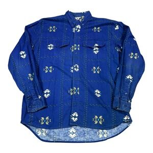 Vintage Rodeo Active Geometric Western‎ Casual Button Down Shirt Men's Large